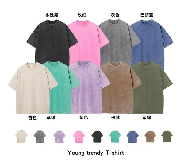 Design Oversized Washed Denim Blue T-Shirt - 6