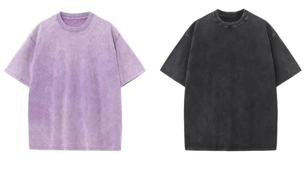 Design Oversized Washed Denim Blue T-Shirt - 10