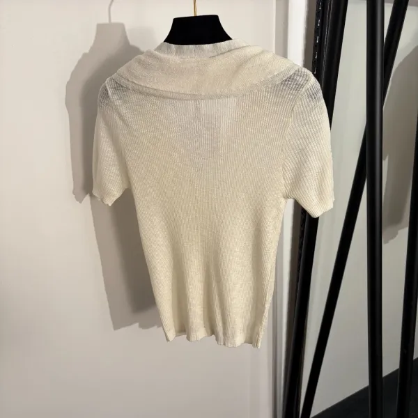 Dior Knit Cardigan in Soft Pink with Embroidered Motif - 5