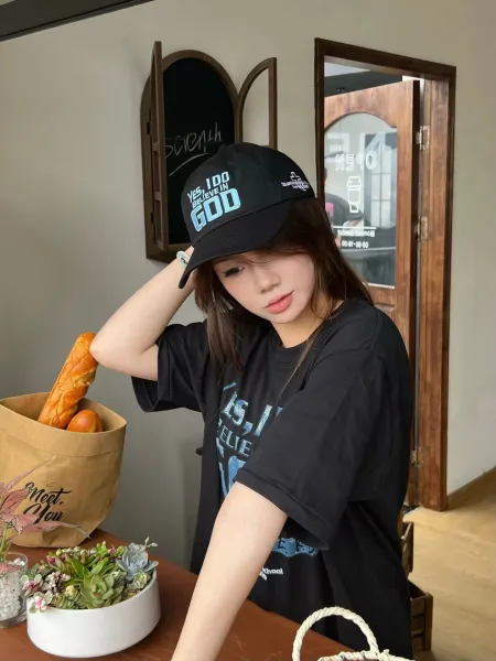 Design Yes, I Do Believe In God Embroidered Black Baseball Cap - 22