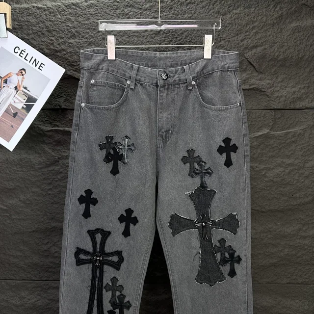 Unbranded Jeans Washed cross-appliqué product detail image 7