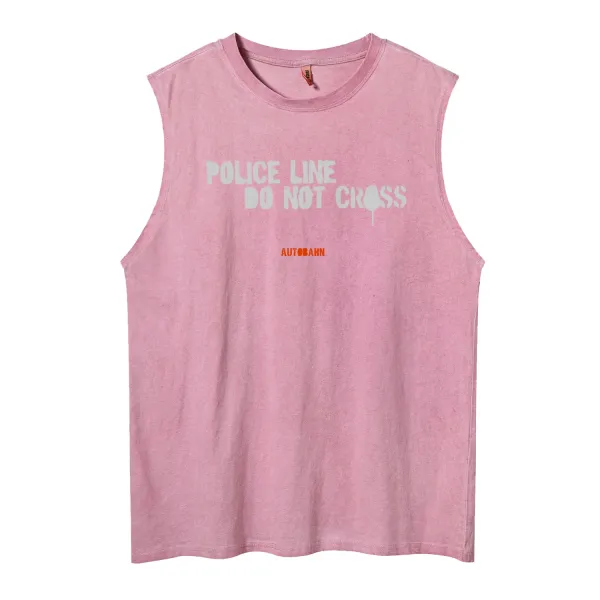 Design Blood Sweat & Tears Graphic Print Pink Acid Wash Vest Top - 8