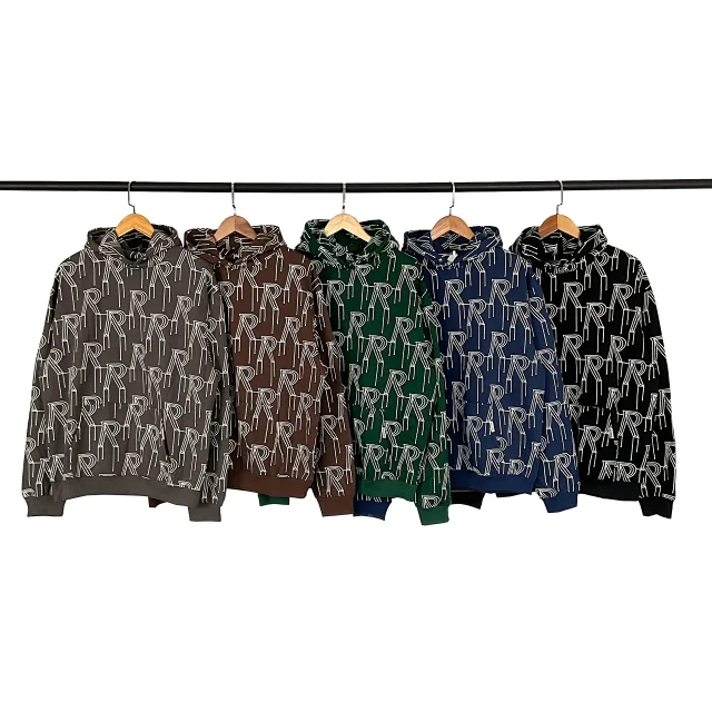 Represent Hoodies & Sweatshirts All-Over R Logo Print Pullover Hoodie product detail image 2