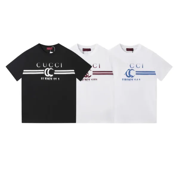 Gucci Logo Print Burgundy T-Shirt - 23