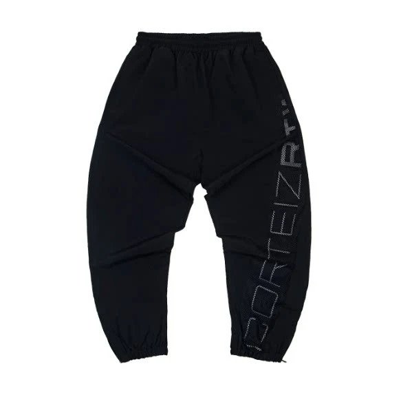 Corteiz Jackets Full-Zip Mesh Logo Panel Jacket — Black (long pants)