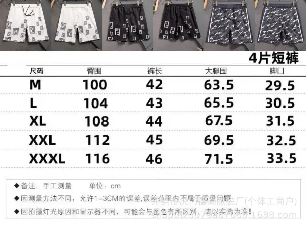Fendi FF Monogram Print Shorts Black / White - 30