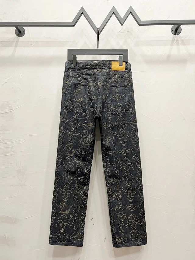 Unbranded Jeans Distressed monogram-pattern denim product detail image 18