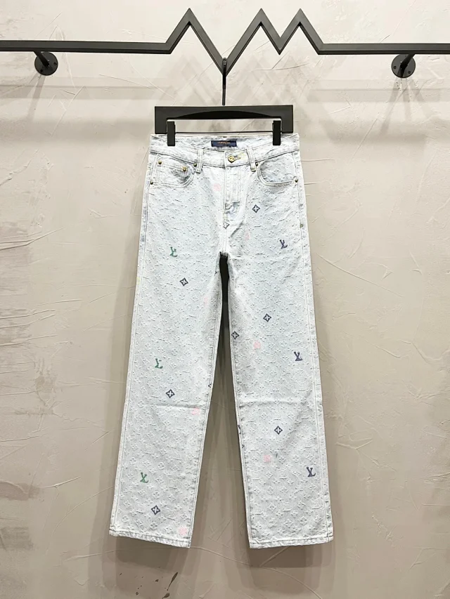 Unbranded Jeans Distressed monogram-pattern denim product detail image 21