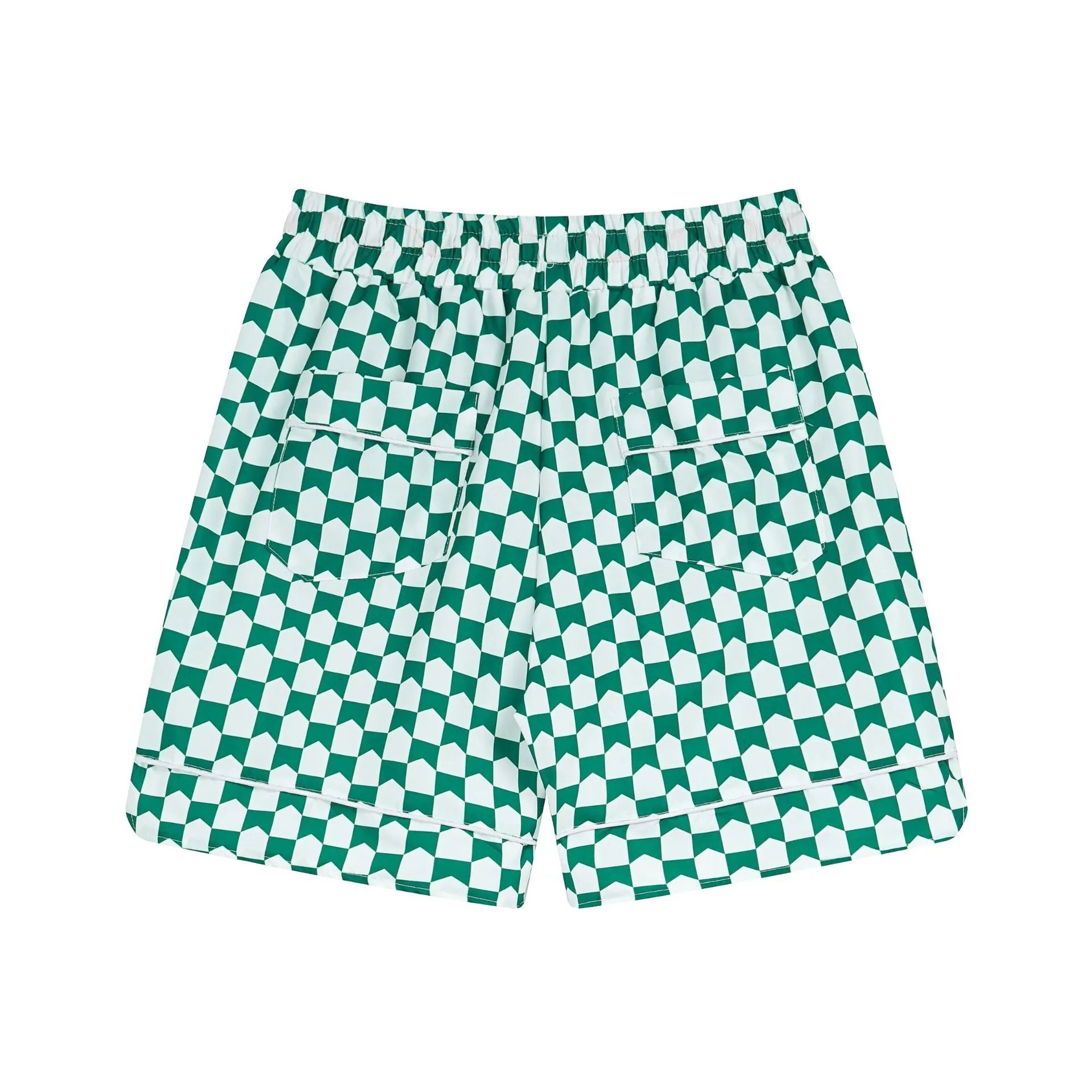 Rhude Checkerboard Print Shorts Black White - 9