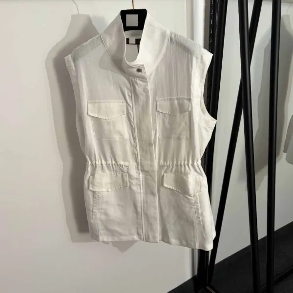 Design Utility Vest and Wide-Leg Pants Set Camel - 5