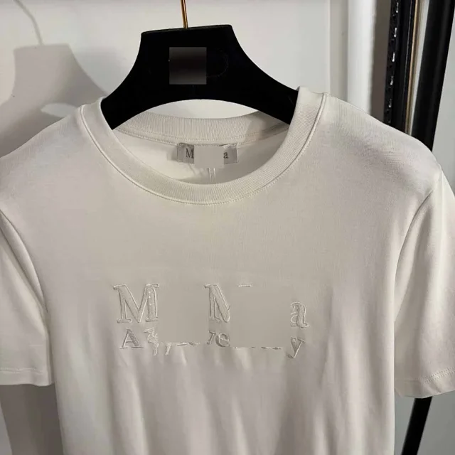 Max Mara T-Shirts Embroidered logo crew-neck short-sleeve T-shirt product detail image 4