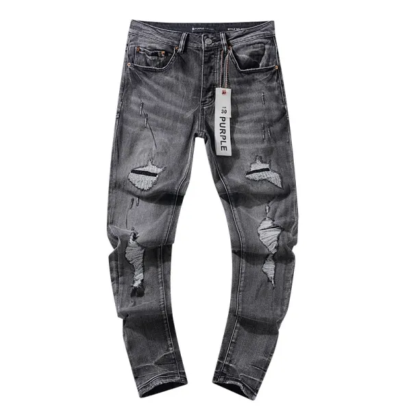 Design Distressed Paint-Splatter Black Jeans - 8