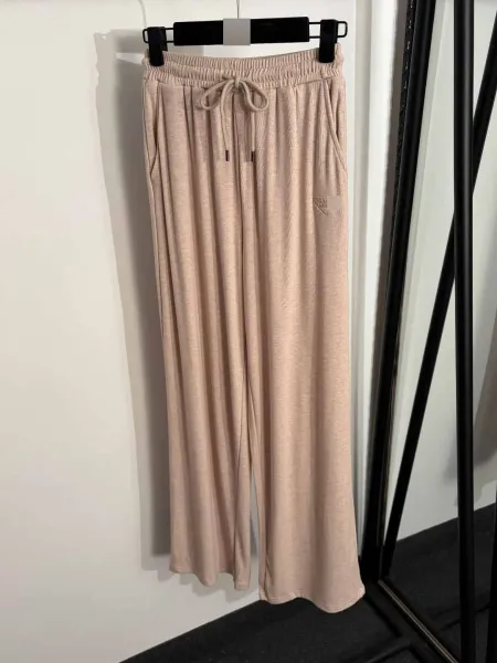 Design V-Neck Short Sleeve Top and Drawstring Jogger Pants Set Beige - 7