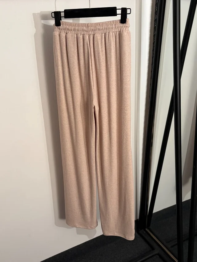 Unbranded Matching Sets Knitted polo top and drawstring wide-leg trousers set product detail image 6