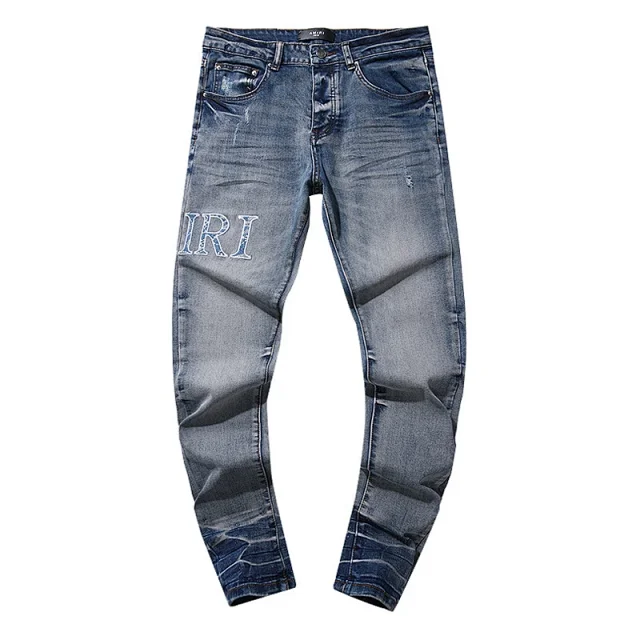 Amiri Jeans Distressed patchwork slim-fit product detail image 26