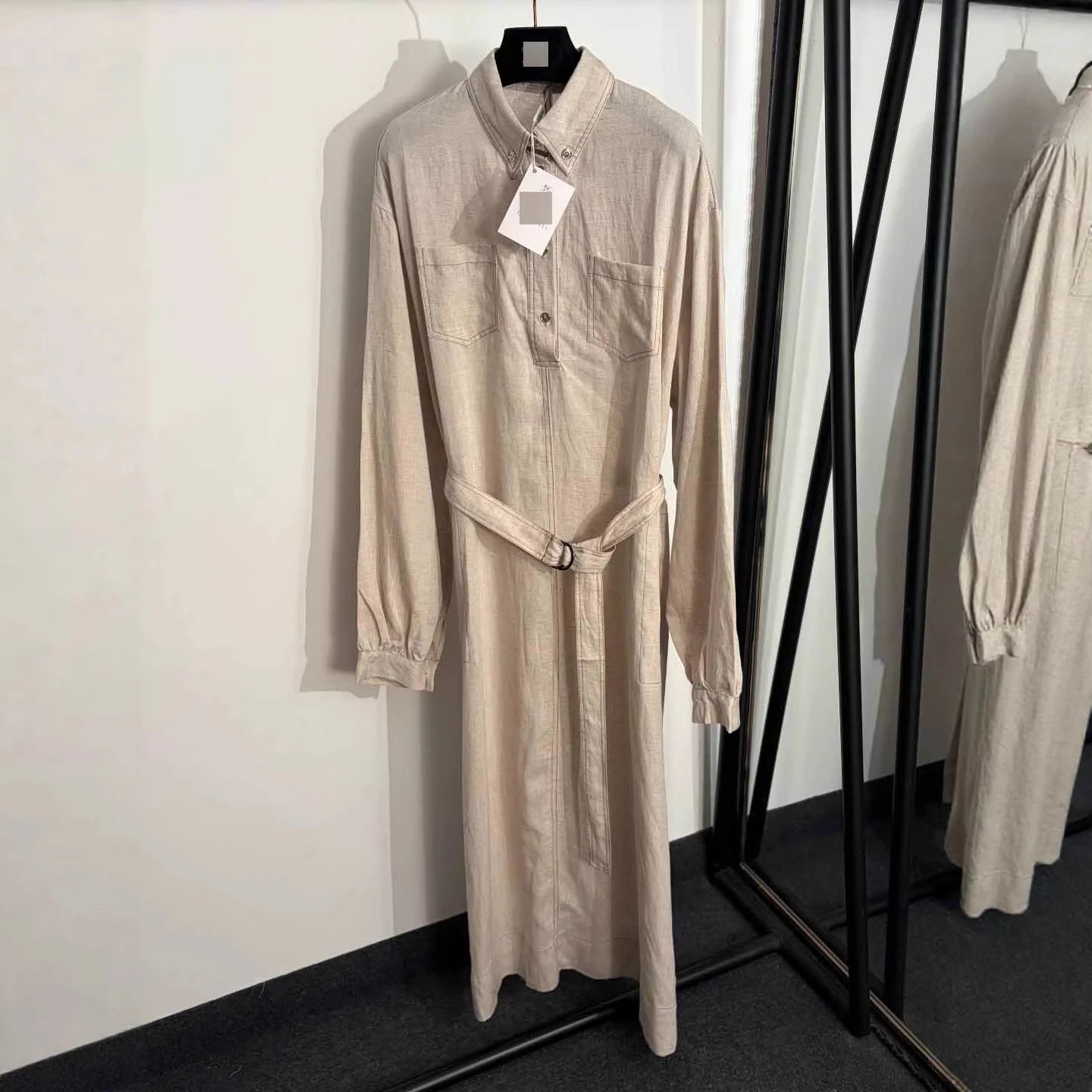 Beige Long Sleeve Sh