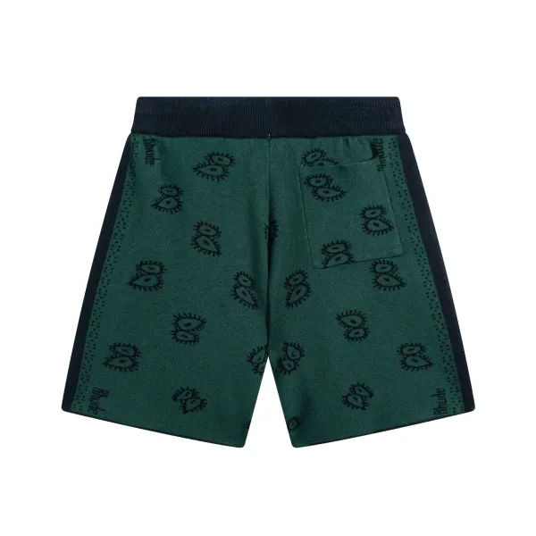 Rhude Bandana Print Knit Shorts Beige / Blue - 11