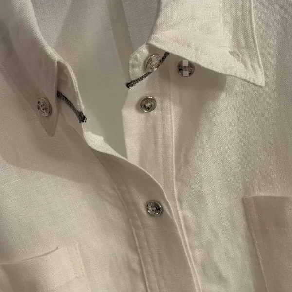 Design Shirt Dress Beige Linen-Blend Shirt-Dress - 9