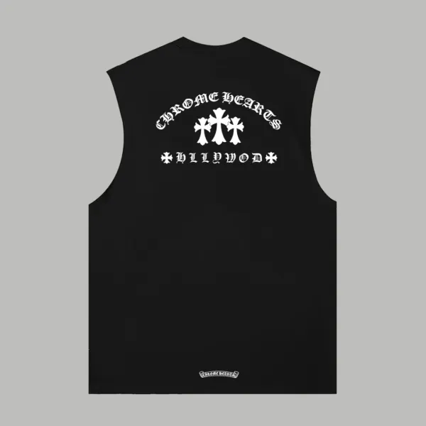 Chrome Hearts Triple Cross White Sleeveless Top Vest Top - 5