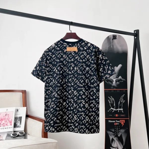 Louis Vuitton Monogram Print Cream T-Shirt - 5