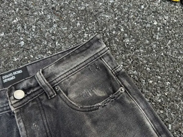 Enfants Riches Déprimés Distressed Gray Straight-Leg Jeans - 33
