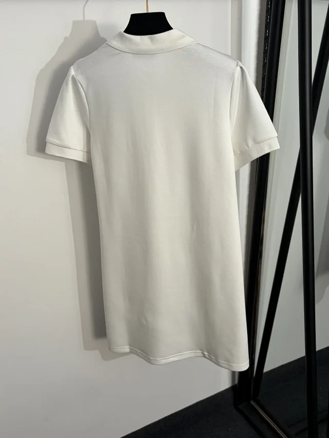 Prada Dresses Short-Sleeve Polo Dress with Triangle Logo Plaque product detail image 3
