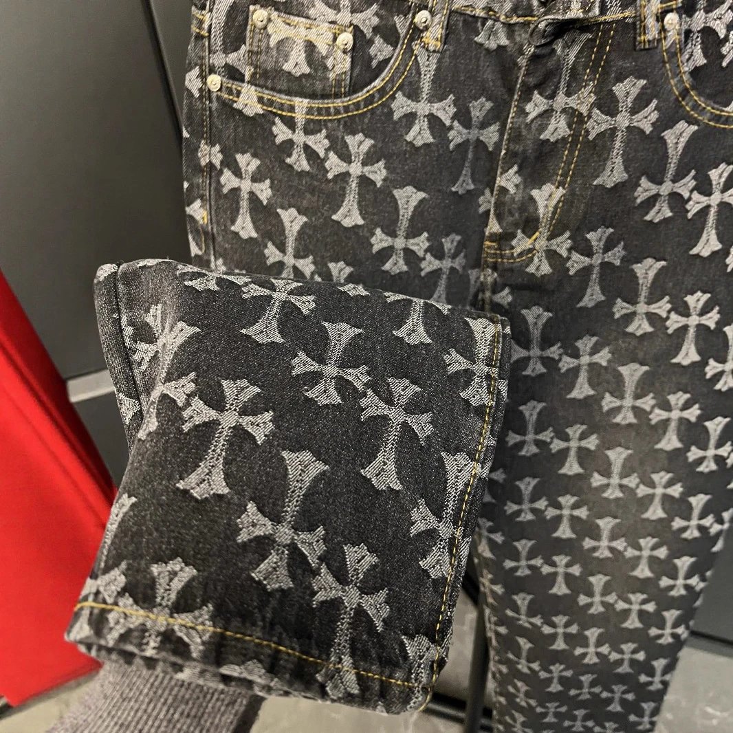 Chrome Hearts Jeans All-Over Cross Motif Straight-Leg image 4