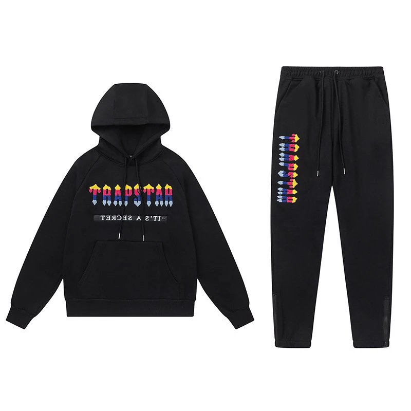 Trapstar Tracksuits Hooded tracksuit with gradient logo print and zip-hem joggers image 3
