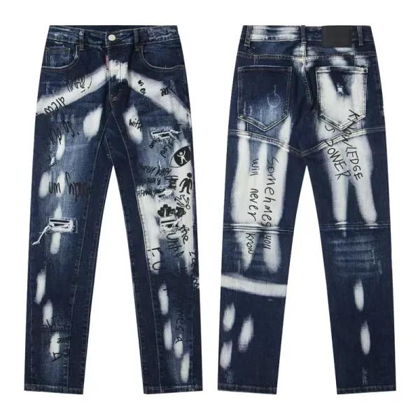 Dsquared2 Distressed Paint-Splatter Black Jeans - 3