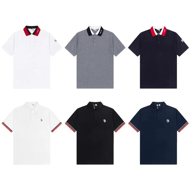 Moncler T-Shirts Short-sleeve logo polo shirt with contrast-trim collar image 3