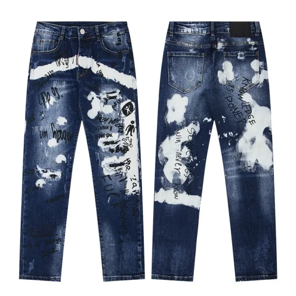 Dsquared2 Distressed Paint-Splatter Black Jeans - 7