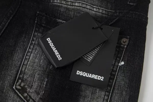 Dsquared2 Distressed Paint-Splatter Black Jeans - 15