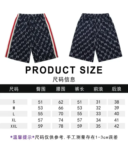 Gucci GG Monogram Print Shorts with Red-White Stripe Side Tape Navy - 10