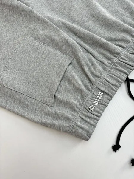 Design Logo Embroidered Heather Gray Sweat Shorts - 8