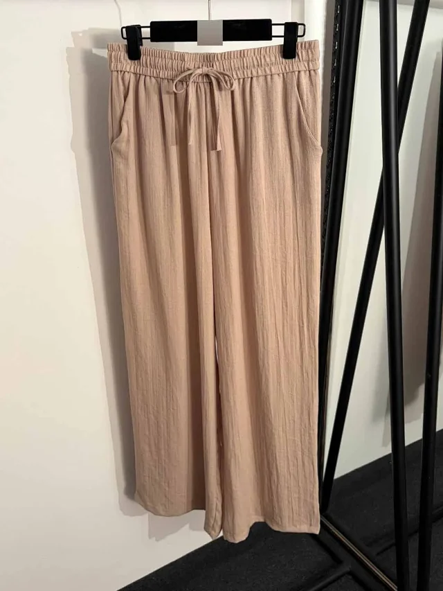Unbranded Matching Sets Long-sleeve collared button-up shirt with chest pocket and drawstring wide-leg trousers product detail image 5