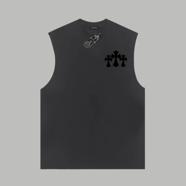 Chrome Hearts Triple Cross White Sleeveless Top Vest Top - 18