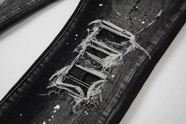 Unbranded Jeans Ripped graffiti-print slim-fit product detail image 22