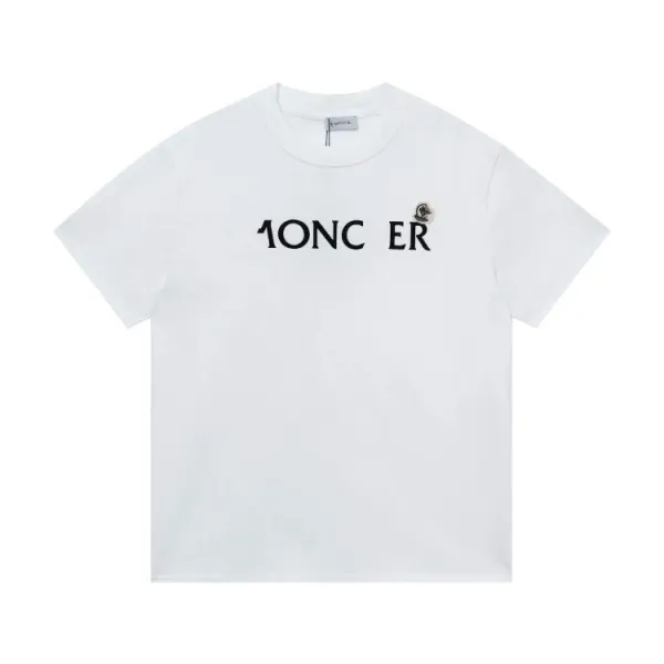 Moncler Logo Print White T-Shirt - 19