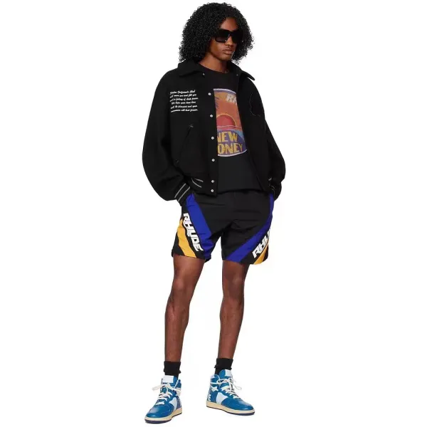 Rhude Panelled Track Shorts Burgundy - 4