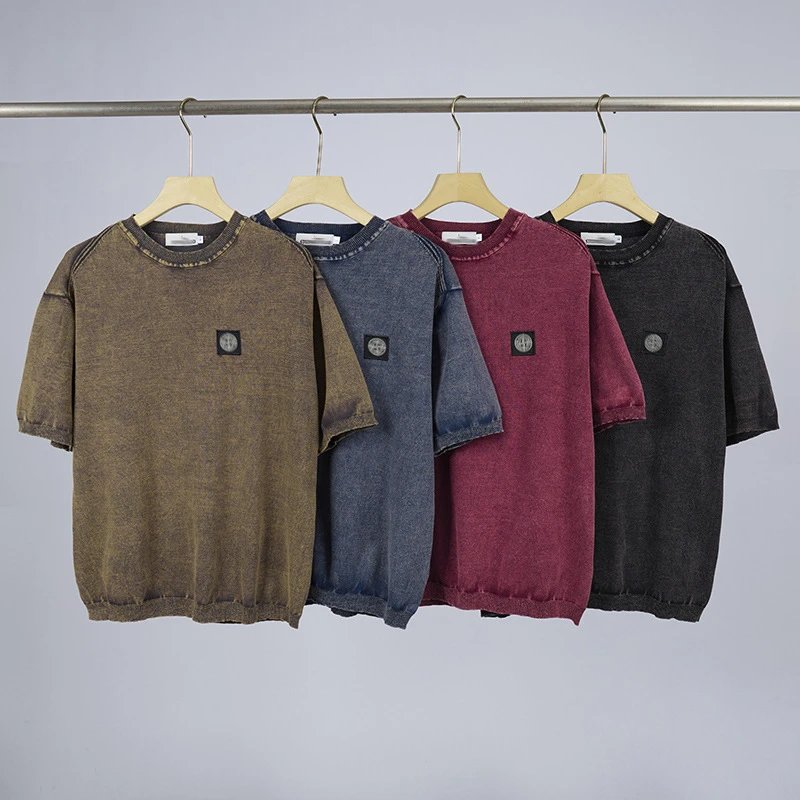 Unisex Knit T-Shirt Multi Color Casual Top