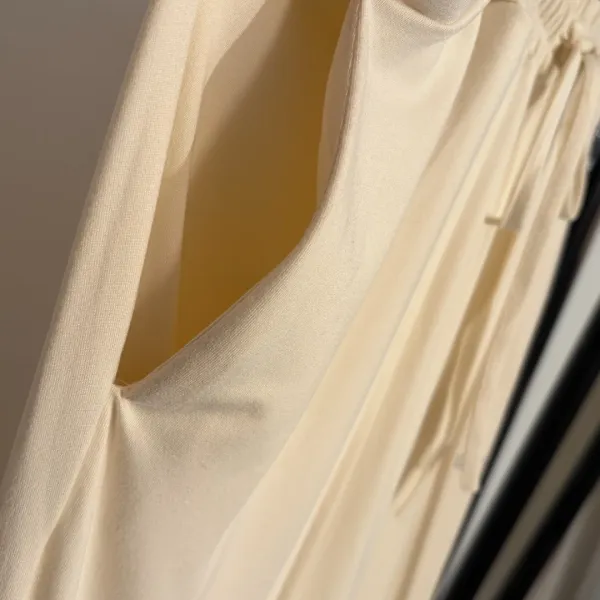 Alo Yoga Long Sleeve Crop Top and Wide-Leg Lounge Pants Set Beige Activewear - 11