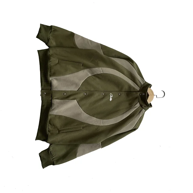 Unbranded Jackets Color-block curved-panel snap-front jacket product detail image 5