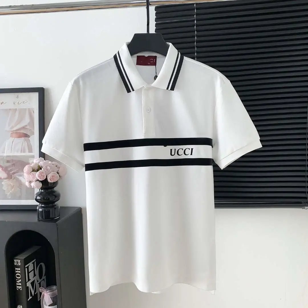 Prada Shirts Short-Sleeve Polo Shirt with Chest Triangle Logo — 24 G Home Color logo stripes