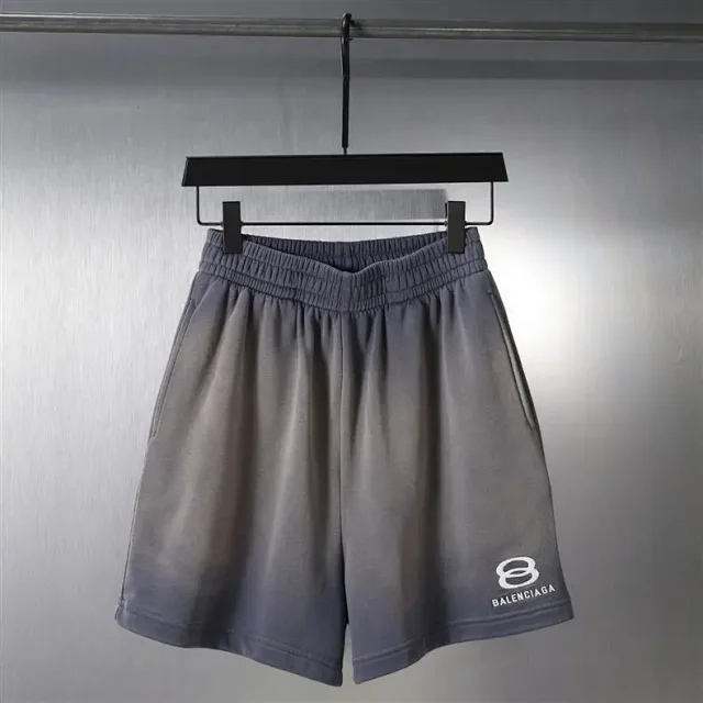 Balenciaga Shorts Layered elastic-waist with plaid waistband product detail image 3
