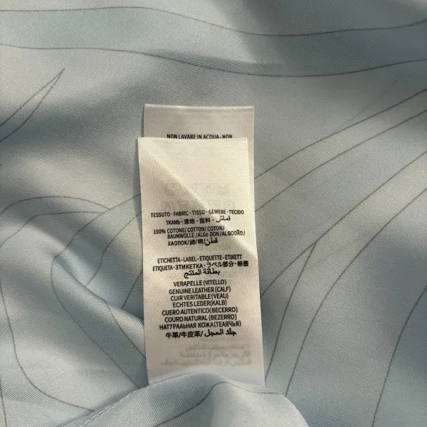 Design Abstract Wave Print Silk Set in Light Blue and Cream Sleepwear - 11
