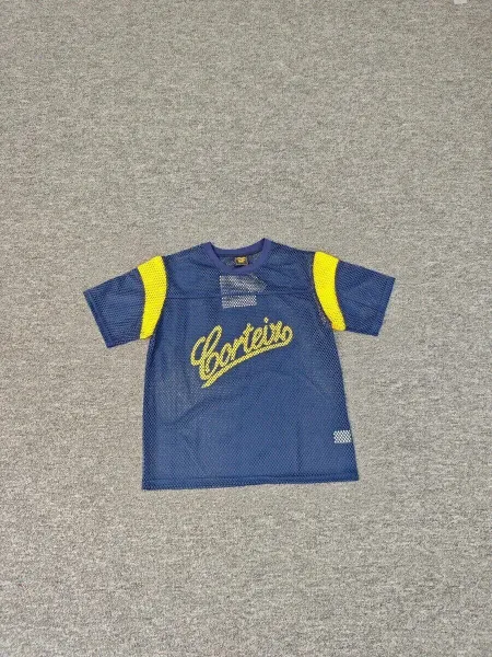 Corteiz Mesh Jersey Navy Yellow T-Shirt - 7