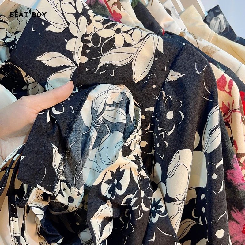 Design Beat Boy Ing Floral Print Cropped Shirt White Tops Shirt - 18