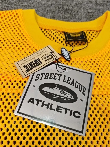 Corteiz Mesh Jersey Navy Yellow T-Shirt - 13