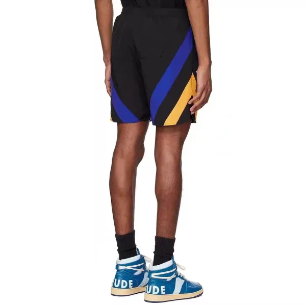 Rhude Panelled Track Shorts Burgundy - 6