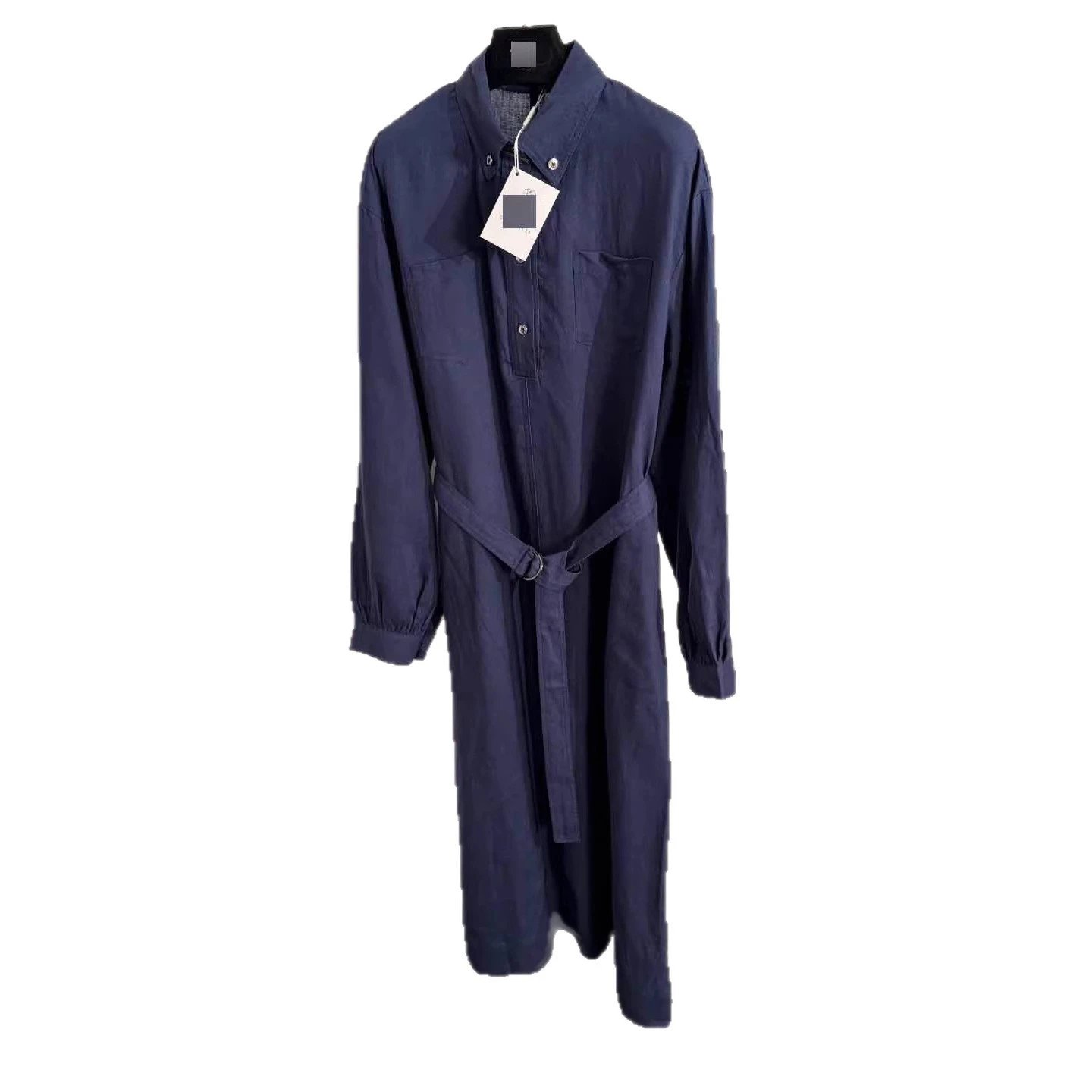Unbranded Dresses Long-sleeve belted shirt dress with chest pockets image 5